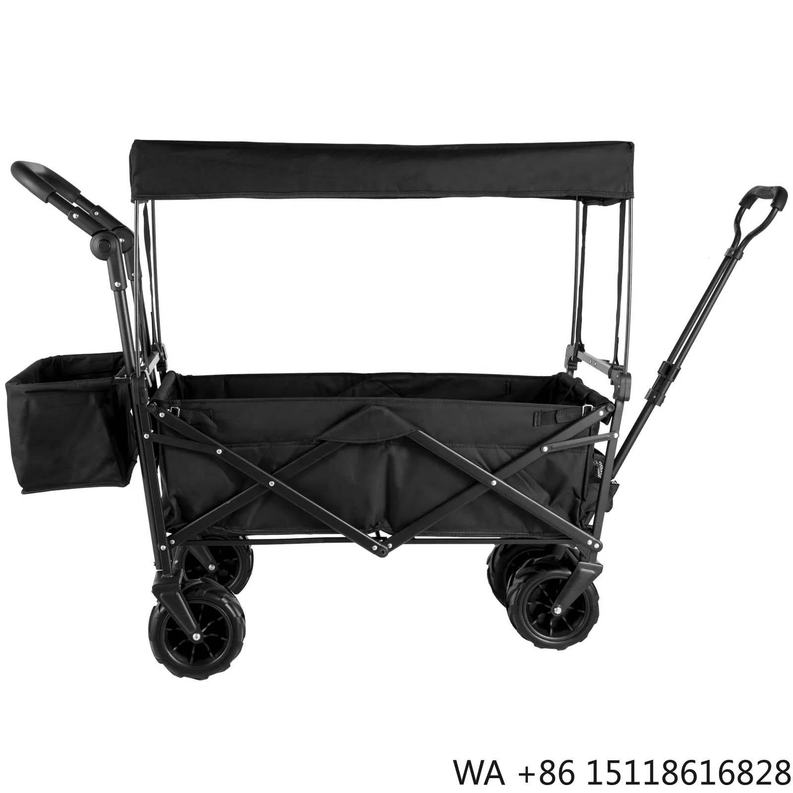 Outdoor Camping Trolley - 屋外キャンプ用、折りたたみ式多目的ワゴン、キャンプカート、キャノピーとカップホルダー付きの折りたたみ式トロリー。