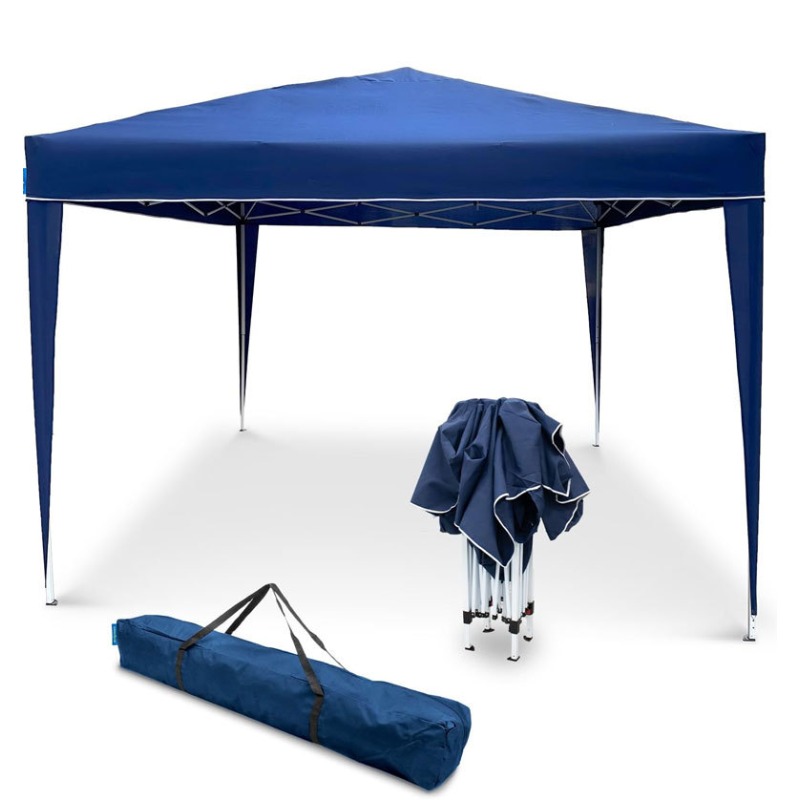 Outdoor Camping Exhibition - 3×3mの四角いポップアップ式折りたたみ式ガゼボ。持ち運び可能な屋外用日よけテントで、キャンプ、展示会、ビーチでのレジャー、商業施設などに最適。