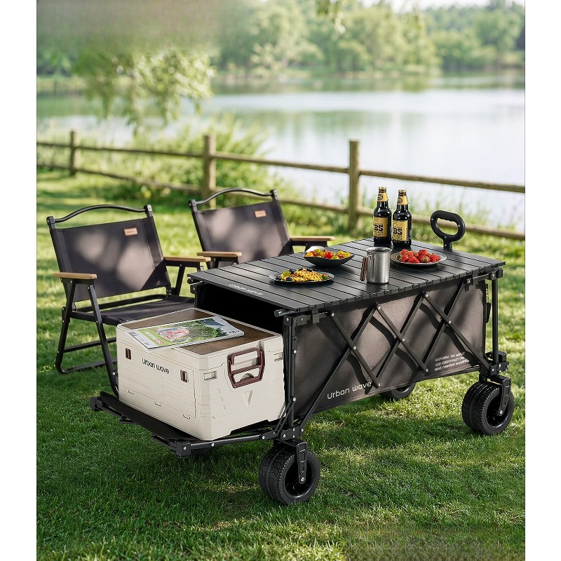 Outdoor Camping Trolley - 折りたたみ式キャンプワゴン、屋外用、コンパクトに収納可能、リクライニング機能付き、子供用、ピクニック、キャンプ、集まり、旅行、キャンプ用トレーラー。