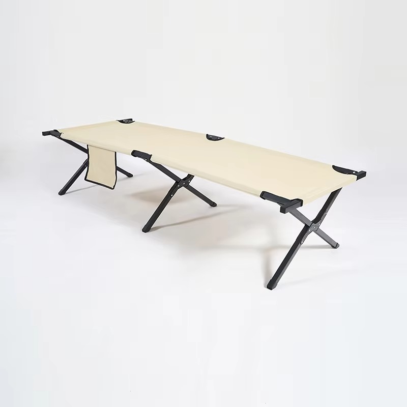 Bed Outdoor Camping - 大人用、屋外用、折りたたみ式、高級感のあるアルミ製ベッド。キャンプやハイキングに最適な600Dダブル生地を使用。