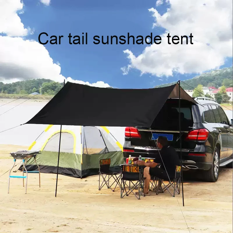 車用UVカットサイドオーニング、コウモリ型コーティングタープ - Outdoor Camping Van Tent のレビューと価格