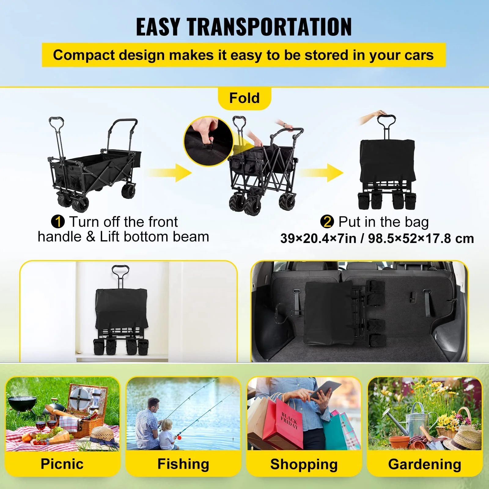 屋外キャンプ用、折りたたみ式多目的ワゴン、キャンプカート、キ - Outdoor Camping Trolley のレビューと価格