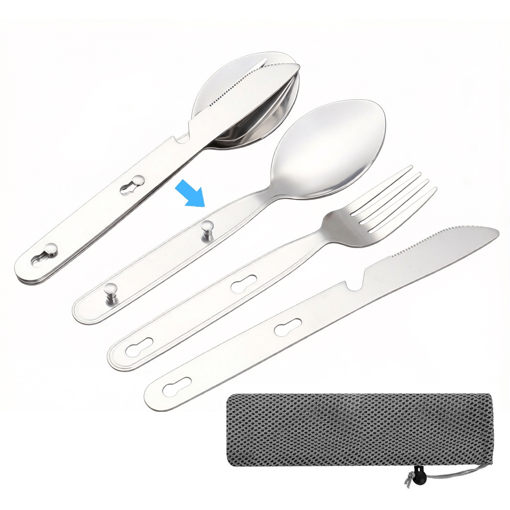 3 ピース/セット折りたたみスプーンフォークナイフ 304  - Outdoor Camping Dining Set のレビューと価格