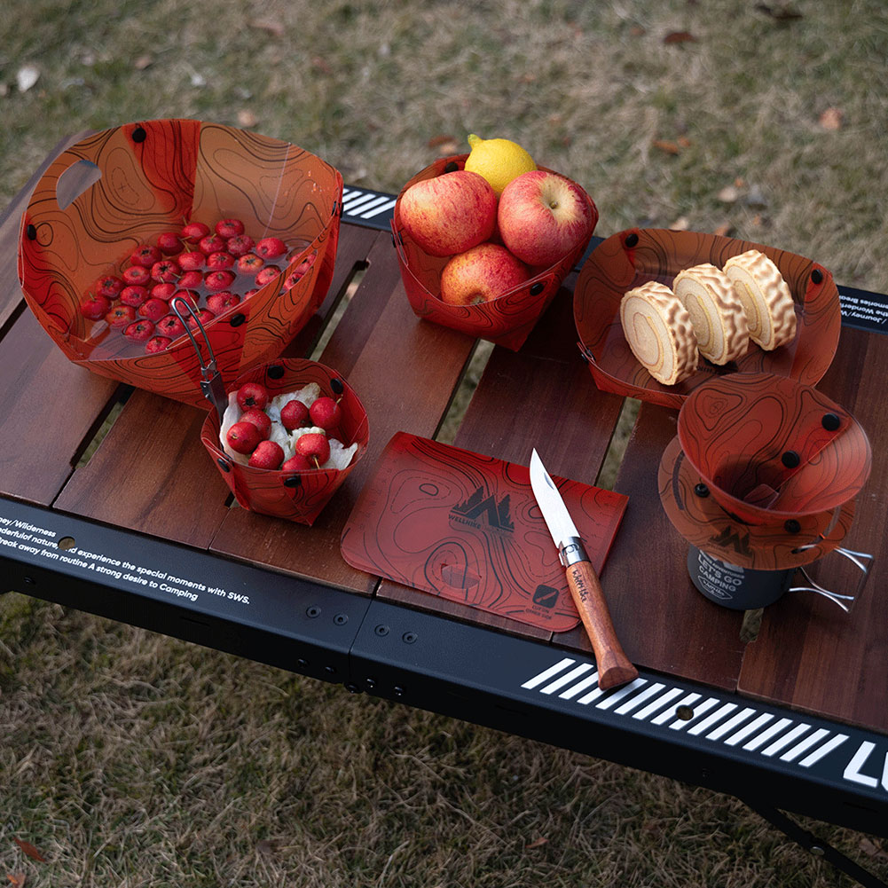 屋外軽量折りたたみ食器ポータブルボウルディナープレートコーヒ - Outdoor Camping Dining Set のレビューと価格