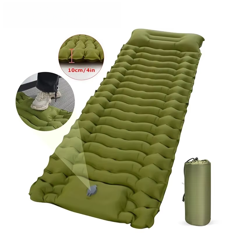 インフレータブルキャンプマットエアマットレス枕付きアウトドア - Outdoor Camping Rugs のレビューと価格